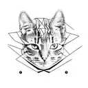 cats with lines abstract tattoo design idea
