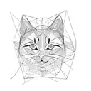cats with lines abstract tattoo design idea