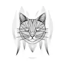 cats with lines abstract tattoo design idea
