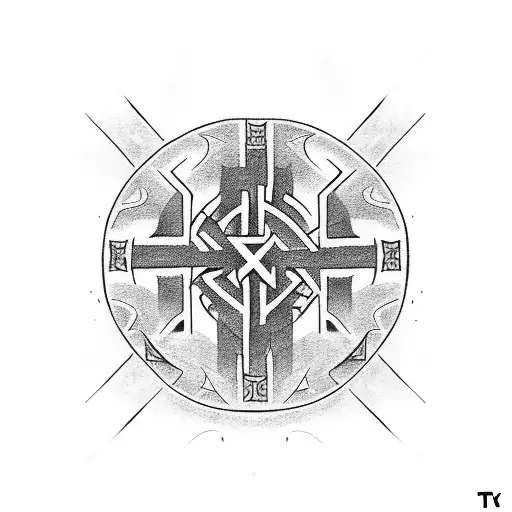 Tyr runic tattoo tattoo design idea