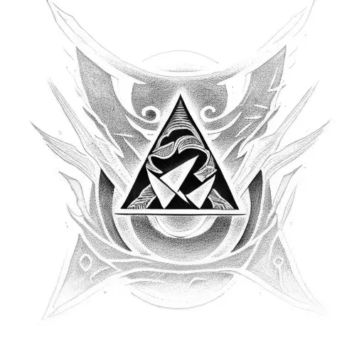Algiz Rune moon azaleas tattoo design idea