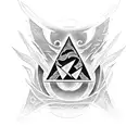 Algiz Rune moon azaleas tattoo design idea