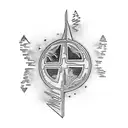 Algiz Rune moon azaleas tattoo design idea