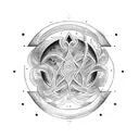 Algiz Rune moon azaleas tattoo design idea