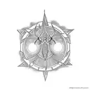 Algiz Rune moon azaleas tattoo design idea