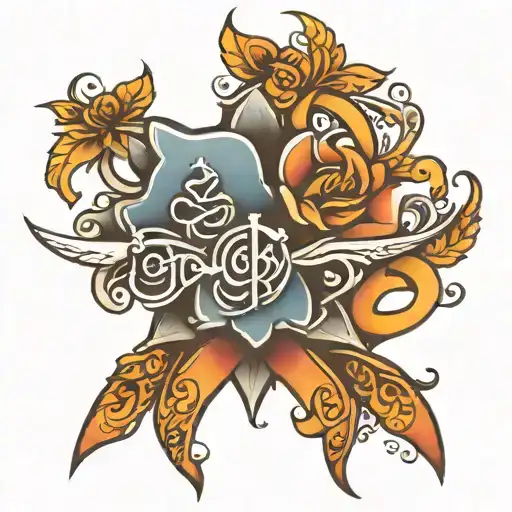 "present" in hindi text tattoo design idea