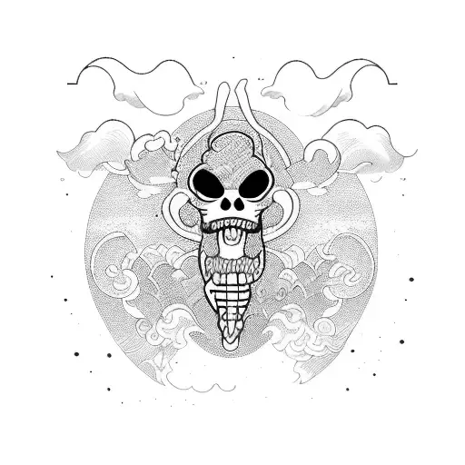 Japan light one piece  tattoo design idea