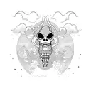 Japan light one piece  tattoo design idea