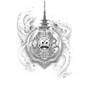 Japan light one piece  tattoo design idea