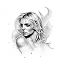 britney spears with milk tattoo design idea