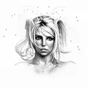 britney spears with milk tattoo design idea