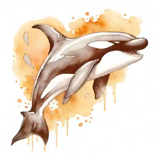 orca whale face tattoo design idea