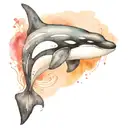 orca whale face tattoo design idea