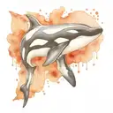 orca whale face tattoo design idea