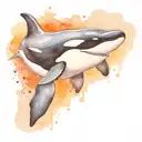 orca whale face tattoo design idea