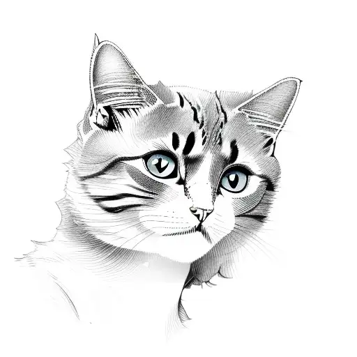 Cat butterfly tattoo design idea