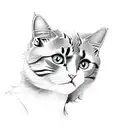 Cat butterfly tattoo design idea