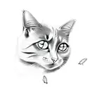 Cat butterfly tattoo design idea