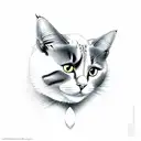 Cat butterfly tattoo design idea