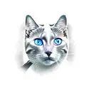 white and grey cat tattoo design idea
