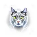 white and grey cat tattoo design idea