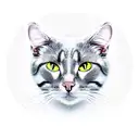 white and grey cat tattoo design idea