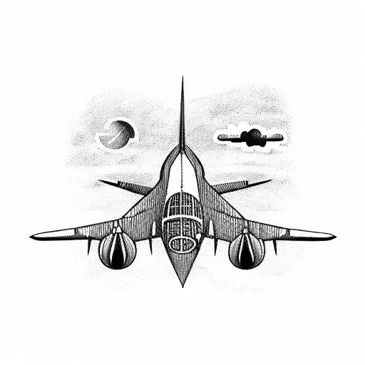 aeroplane over the sea tattoo design idea