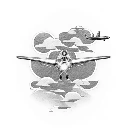 aeroplane over the sea tattoo design idea