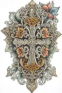 filigree cross tattoo design idea