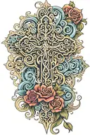 filigree cross tattoo design idea