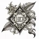 Luca, Aron, Emre name written tattoo design idea