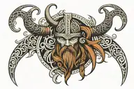 Viking tribal patterns tattoo design idea