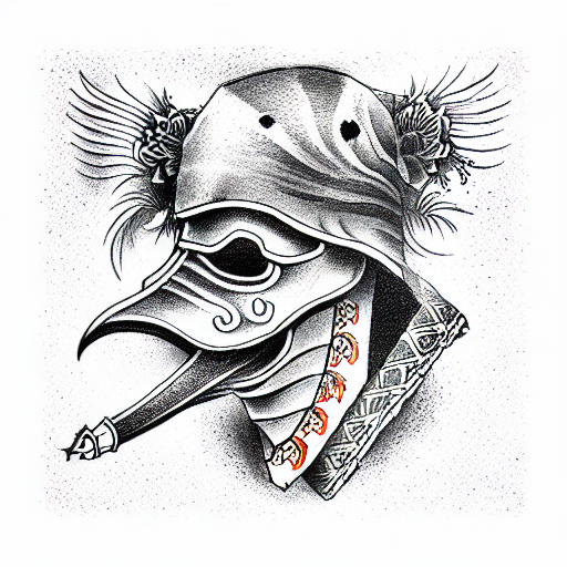 plague doctor mask tattoo design idea