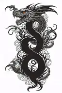 dragon  rise again depression thoughts and suicide survivors tattoo design idea