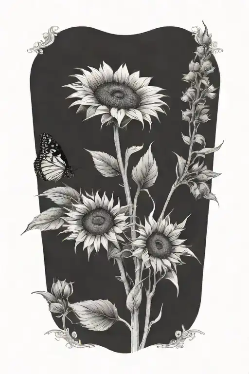 sunflower  tattoo design idea