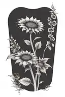 sunflower  tattoo design idea