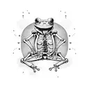 FROG SKELETON  tattoo design idea
