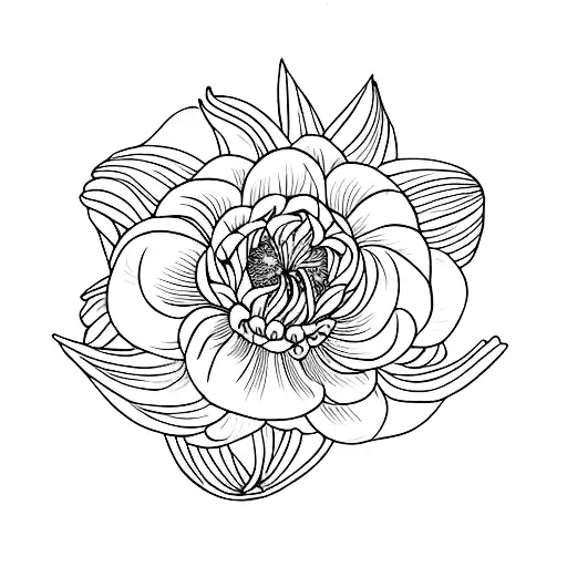 Snowdrop, chrysanthemum, narcissus, and rose in horizontal line  tattoo design idea