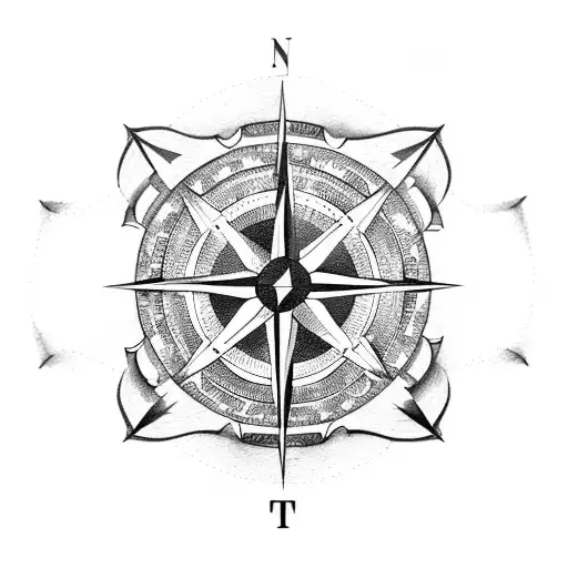 Compass tattoo design idea