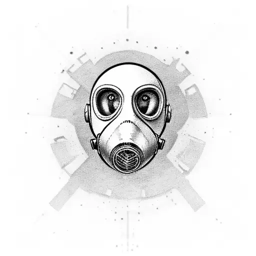 Gas mask, White oleander, Monkey wrench, eye, 2+2=5 tattoo design idea