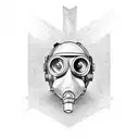 Gas mask, White oleander, Monkey wrench, eye, 2+2=5 tattoo design idea