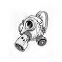 Gas mask, White oleander, Monkey wrench, eye, 2+2=5 tattoo design idea