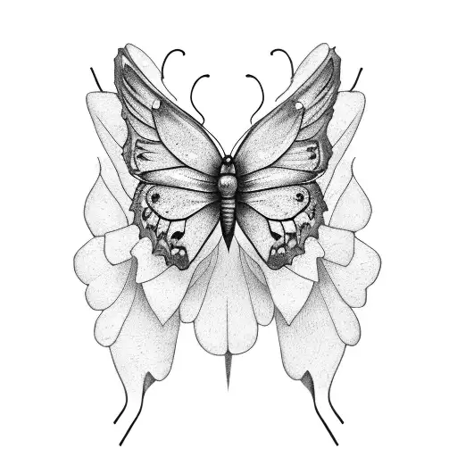 butterfly, broken wings tattoo design idea