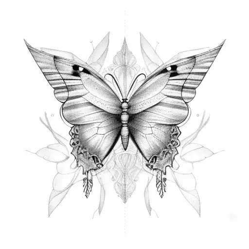 butterfly, broken wings tattoo design idea