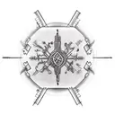 vertically elongated, microcircuit, runes, mechanism tattoo design idea