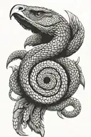 rattle snake wrapped around bald eagle  tattoo design idea