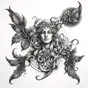 Freedom, greed, libra, vine wrapping tattoo design idea