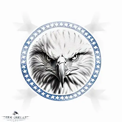 eagle with american flag background tattoo design idea