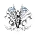 harley davidson eagle with american flag tattoo design idea