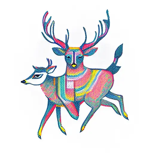 deer running through forest ramayana tattoo design idea